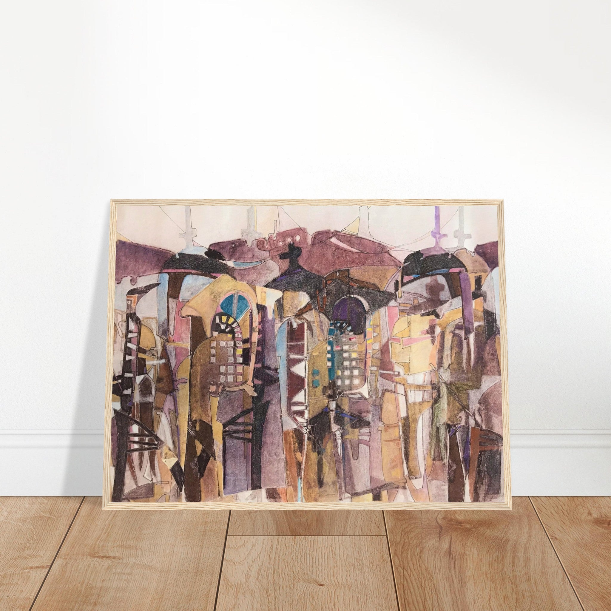 'San Francisco De Asis' Abstract I 24x32 inch Wooden Framed Art Print  I Original Artwork by American Artist Barbara Cleary - Rosetta Creative Boutique